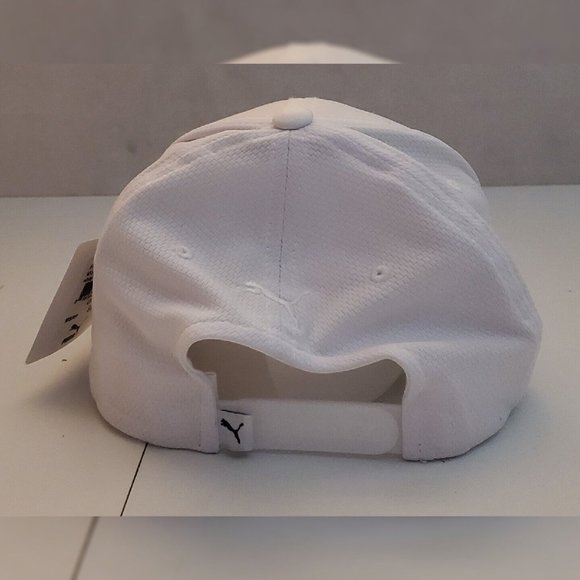 PUMA MONO CUBIC TRUCKER CAP MEN'S ADJUSTABLE EMBOSSED 3D LOGO OS WHITE - Picture 7 of 9